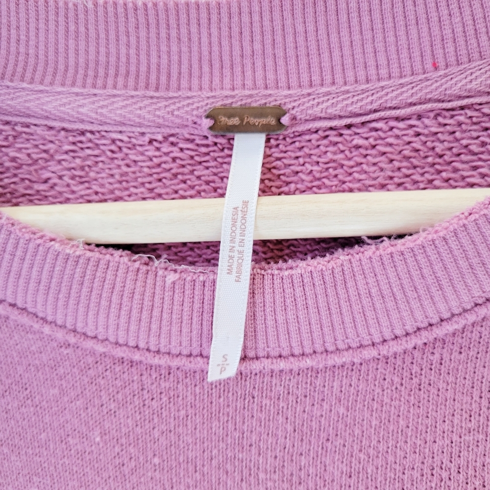 Free People Pink Snap Up Shoulder Pullover Sweater - Picture 5 of 6
